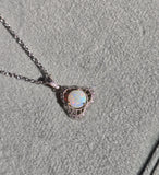 14k white gold filigree amethyst antique Deco necklace pendant lavaliere