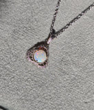 14k white gold filigree amethyst antique Deco necklace pendant lavaliere
