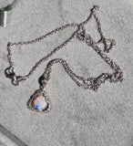 14k white gold filigree amethyst antique Deco necklace pendant lavaliere