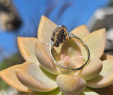 platinum top and 18ct gold two-tone Deco estate sapphire and diamond ring