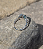 Platinum emerald and diamond c.20's Art Deco antique ring