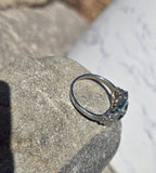 Platinum emerald and diamond c.20's Art Deco antique ring