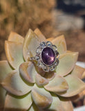 18ct with silver top two-tone Edwardian natural Star Sapphire and diamond antique estate ring HOLD