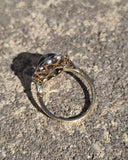 18ct with silver top two-tone Edwardian natural Star Sapphire and diamond antique estate ring HOLD