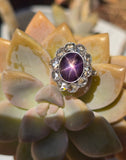 18ct with silver top two-tone Edwardian natural Star Sapphire and diamond antique estate ring HOLD