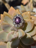 18ct with silver top two-tone Edwardian natural Star Sapphire and diamond antique estate ring HOLD