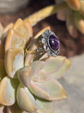 18ct with silver top two-tone Edwardian natural Star Sapphire and diamond antique estate ring HOLD