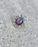 18ct with silver top two-tone Edwardian natural Star Sapphire and diamond antique estate ring HOLD