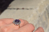 18ct with silver top two-tone Edwardian natural Star Sapphire and diamond antique estate ring HOLD