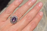 18ct with silver top two-tone Edwardian natural Star Sapphire and diamond antique estate ring HOLD