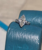 platinum vintage marquise diamond engagement ring