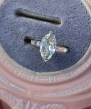 platinum vintage marquise diamond engagement ring