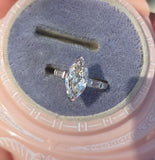 platinum vintage marquise diamond engagement ring