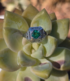 18k white gold emerald filigree c.1920's ring