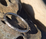 platinum 2mm ORANGE BLOSSOM estate engraved wedding band - size 7.5