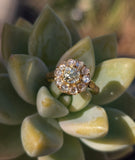 18ct gold old mine cut diamond antique ring