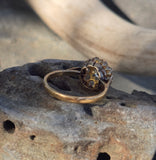 18ct gold old mine cut diamond antique ring