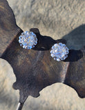 platinum old mine cut diamond stud antique earrings - 1.75ct tw