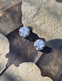 platinum old mine cut diamond stud antique earrings - 1.75ct tw