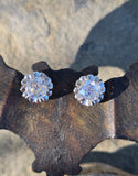 platinum old mine cut diamond stud antique earrings - 1.75ct tw