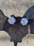 platinum old mine cut diamond stud antique earrings - 1.75ct tw