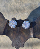 platinum old mine cut diamond stud antique earrings - 1.75ct tw
