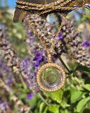 14k gold `Victorian quartz crystal & pearl pendant necklace locket