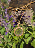 14k gold `Victorian quartz crystal & pearl pendant necklace locket