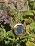 14k gold `Victorian quartz crystal & pearl pendant necklace locket