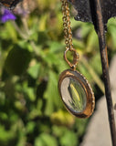 14k gold `Victorian quartz crystal & pearl pendant necklace locket