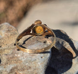 15ct gold Victorian floral ruby and pearl ring band