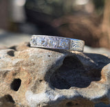 Platinum Art Deco European diamond estate engagement wedding band
