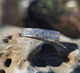 Platinum Art Deco European diamond estate engagement wedding band