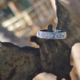 Platinum Art Deco European diamond estate engagement wedding band