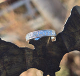 Platinum Art Deco European diamond estate engagement wedding band