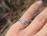 14k white gold diamond vintage estate bridal set