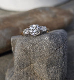 14k gold two-tone vintage diamond bridal set - apx 1.26ct tw