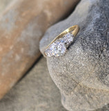14k gold two-tone vintage diamond bridal set - apx 1.26ct tw