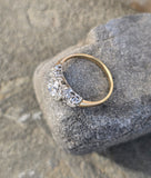 14k gold two-tone vintage diamond bridal set - apx 1.26ct tw