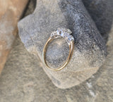 14k gold two-tone vintage diamond bridal set - apx 1.26ct tw