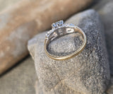 14k gold two-tone vintage diamond bridal set - apx 1.26ct tw
