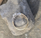 14k gold two-tone vintage diamond bridal set - apx 1.26ct tw
