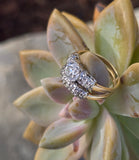 14k gold two-tone vintage diamond bridal set - apx 1.26ct tw