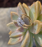14k gold two-tone vintage diamond bridal set - apx 1.26ct tw