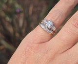 14k gold two-tone vintage diamond bridal set - apx 1.26ct tw
