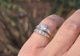 14k gold two-tone vintage diamond bridal set - apx 1.26ct tw
