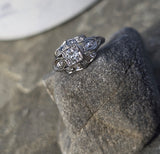 Platinum c.1920's Art Deco European diamond vintage ring