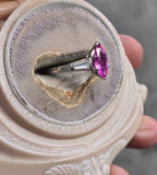 Platinum pink sapphire & diamond estate ring