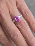 Platinum pink sapphire & diamond estate ring