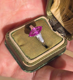 Platinum pink sapphire & diamond estate ring